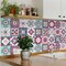 Homeroots 12" X 12" Vintage Turq Blush and Mauve Peel and Stick Removable Tiles 556403 - alternate 3