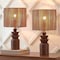Jonathan Y Anderson 22" Bohemian Coastal Tiered Totem Resin w/Hand-Woven Paper Rope Drum Shade LED Table L, 2PK JYL5510B-SET2 - alternate 2