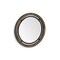 Homeroots 19" Black And Brown Metal And Solid Wood Round Geometric Framed Accent Mirror 376406 - alternate 2