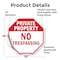 Signmission Private Property No Trespassing, 10 Inch X 10 Inch, Vinyl Decal OC-D-10-160 - alternate 2