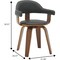 Leisuremod Modern Wooden Dining Chair, Walnut Color Frame in Black, Brivo Collection BC22BL - alternate 2