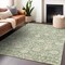 Homeroots 5' X 8' Artichoke Green And Beige Floral Washable Indoor Outdoor Area Rug 603438 - alternate 3