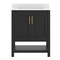 Flash Furniture Vega 30in. Vanity w/Sink, Soft Close Doors & Open Shelf, Carrara Marble, Gold Hardware, Black/White FS-VEGA30-BK-HDGLD-GG - alternate 3