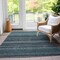 Homeroots 3' X 5' Teal Blue Sky Blue And Gray Striped Washable Indoor Outdoor Area Rug 577811 - alternate 3