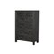 Homeroots 35" Black Carved Floral Solid Wood Six Drawer Dresser 569591 - alternate 2