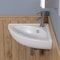 Alfi Brand ALFI brand ABC120 White 22" Corner Wall Mounted Ceramic Sink with Faucet Hole ABC120 - alternate 3