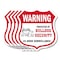 Signmission 24 Hour Surveillance Shield Sign Warning, 12 inch X 12 inch, Aluminum Metal Sign, 5PK SHI-A-5Pack-12-350 - alternate 1