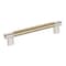 Amerock Esquire 6-5/16 in 160 mm Center-to-Center Polished Nickel/Golden Champagne Cabinet Pull BP36559PNBBZ - alternate 1