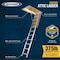 Werner 8 To 10 ft. Ceiling 25 in. x 54 in. Aluminum Attic Ladder Type IAA 375 lb. capacity AH2510C - alternate 3