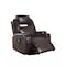Homeroots 34" Brown Faux Leather Heated Massage Home Theater Recliner 318864 - alternate 1