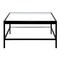 Homeroots 32" Clear And Black Glass And Steel Square Coffee Table With Shelf 520961 - alternate 2