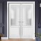 Sartodoors Slab Barn Door Panel, Lucia 1533 White Silk with Clear Glass, Sturdy Finished Doors, Pocket Close LUCIA1533S-WS-2884 - alternate 2