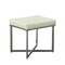 Homeroots 20in Off White and Silver Tufted Faux Leather and Metal Upholstered Bench 733245 - alternate 2