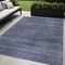 Homeroots 5' X 8' Navy Blue And Gray Striped Washable Indoor Outdoor Area Rug 588101 - alternate 1