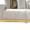 Homeroots Gold And White Velvet Curved Three Piece Sectional With Toss Pillows 643879 - alternate 2