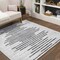 Jonathan Y Zolak Berber Stripe Geometric Ivory/Black 4 ft Square Indoor/Outdoor Area Rug SMB124D-4SQ - alternate 1