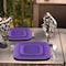 Smarty Had A Party 8.5" Purple Flat Rounded Square Disposable Plastic Buffet Plates (120 Plates), 120PK 4838PRP-CASE - alternate 2