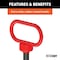 Curt Clevis Pin, 1/2 in Dia Pin, 3-5/8 in OAL, Carbide/Steel, Powder-Coated 45805 - alternate 2