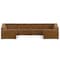 Homeroots 144in Brown Leather Modular Wood Sofa 641866 - alternate 2