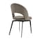 Armen Living Lucia Swivel Upholstered Dining Chair in Brown Fabric with Black Metal Legs - Set of 2 LCLUSICOBLK - alternate 3