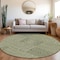 Homeroots 8' Olive Green And Ivory Round Geometric Washable Indoor Outdoor Area Rug 600764 - alternate 2