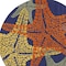 Homeroots 8' Blue Yellow And Orange Round Starfish Indoor Outdoor Area Rug 546871 - alternate 3