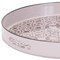 Homeroots 14" Cream And Gray Geometric Pad Print Round Serving Tray With Handles 634499 - alternate 3
