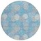 Homeroots 8' Sky Blue Gray And Ivory Round Polka Dot Washable Indoor Outdoor Area Rug 594282 - alternate 3