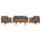 Alaterre Furniture Alaterre Barton 4 Piece Patio Furniture Set with Loveseat and Chairs Natural Finish 80-BARTON-SET1-G - alternate 1
