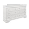 Homeroots 58" Metallic White Solid Wood Six Drawer Double Dresser 478657 - alternate 3