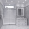 Anzzi 60 in. by 76 in. Frameless Sliding Shower Door in Gunmetal w/ Clear Tempered Glass & Tsunami Guard SD-AZ13-02GB - alternate 4