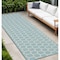 Homeroots 6' Aqua And Ivory Geometric Indoor Outdoor Area Rug 556303 - alternate 3