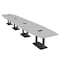 Skutchi Designs Boat Conference Table With Power, 48 in W, 240 in L, Grey HAR-BOT-48x240-DOU.BK-U779-EBLK - alternate 1