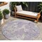 Homeroots 8' Lavender And Ivory Round Abstract Washable Indoor Outdoor Area Rug 600104 - alternate 1