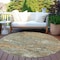Homeroots 8' Gold And Taupe Round Abstract Washable Indoor Outdoor Area Rug 610434 - alternate 2