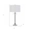 Homeroots 31" Silver Metallic Metal Two Light Cylinder Table Lamp With White Drum Shade 524769 - alternate 3