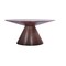 Homeroots 59" Brown Rounded Solid Wood Pedestal Base Dining Table 370716 - alternate 1