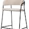 Homeroots 30" Cream and Black Fabric and Metal Bar Height Bar Chair 605928 - alternate 2