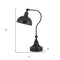 Homeroots 25" Distressed Gray Metal Adjustable Desk Lamp With Gray Dome Shade 524675 - alternate 2