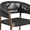 Homeroots Set of Two 26" Black and Natural Wood Solid Wood Outdoor Dining Chair, 2PK 490254 - alternate 2