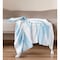 Homeroots 50" X 60" Blue and White Woven Cotton Striped Throw Blanket with Tassels 516595 - alternate 3