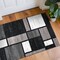 World Rug Gallery Contemporary Modern Boxes Design Soft Area Rug 2 ft 7 in x 4 ft Gray 106GRAY27X4 - alternate 1