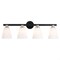 Vaxcel Vermont 4 Light Matte Black and Nickel Bathroom Vanity Fixture White Glass W0407 - alternate 5