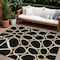 Homeroots 9' X 12' Black Ivory And Beige Abstract Washable Indoor Outdoor Area Rug 600520 - alternate 1