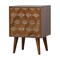 Homeroots 22" Chestnut Solid Wood Carved Geometric Two Drawer Nightstand 722578 - alternate 1