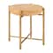 Homeroots 22" Natural and Gold Wood and Stainless Steel Round End Table 632660 - alternate 3