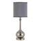 Homeroots 25" Nickel Metal Round Table Lamp With Gray Cone Shade 524684 - alternate 3