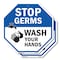 Signmission Stop Germs Wash Your Hands, 10 inch X 10 inch, Aluminum Metal Signs, 2PK OC-A-2PACK-10-342 - alternate 1