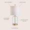 Jonathan Y Duncan 19.5" Glass/Metal LED Table Lamp, Brass/Clear JYL1033A - alternate 3