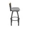 Holland Bar Stool Co Revelle 36in Swivel Extra Tall Bar Stool, Pewter Finish, Medium Back and Canter Folkstone Grey Seat 881 - alternate 3